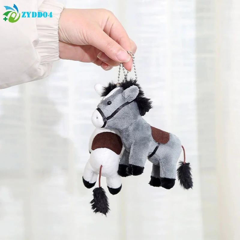 

●1PCS Long-haired Pony Pendant Soft Brown Horse Plush Horse Doll Stuffed Animal Keychain Girls Bag Pendant Keyring Gifts