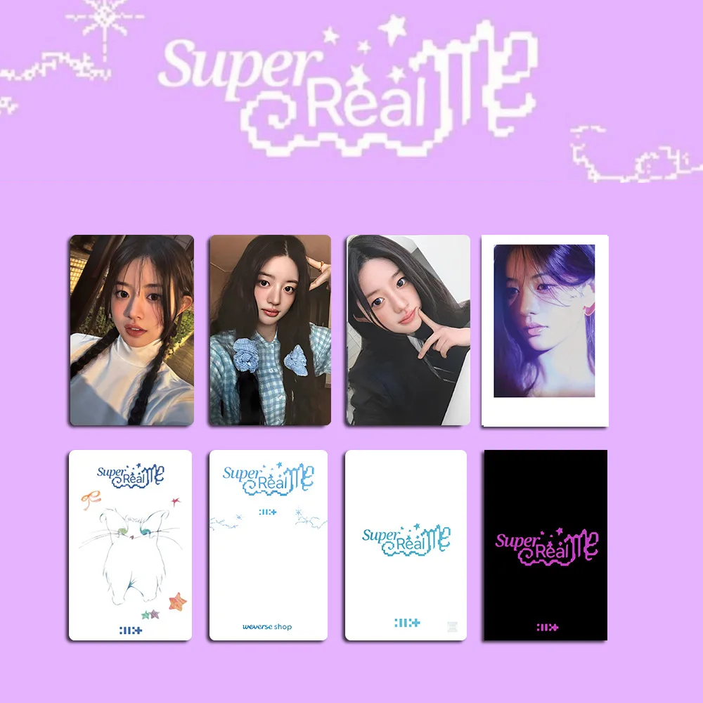 Kpop ILLIT Album Super Real Me Photocards Soundwave Special Card 4pcs/Set Korean Style LOMO Card Wonhee Miju Fans Collections