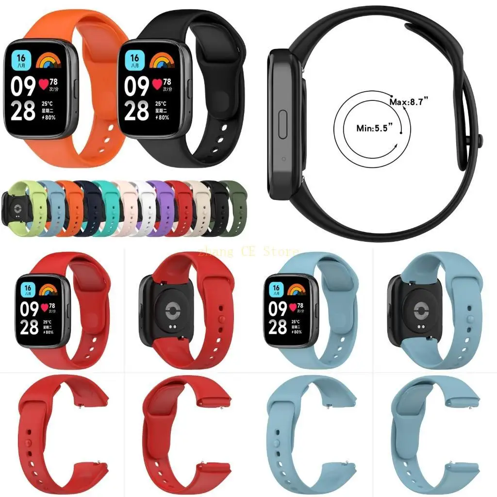 M5td Soft Silicon Watch Bands für Redmi Watch3 Lite Active Women and Men Sport Watch Bands Ersatz