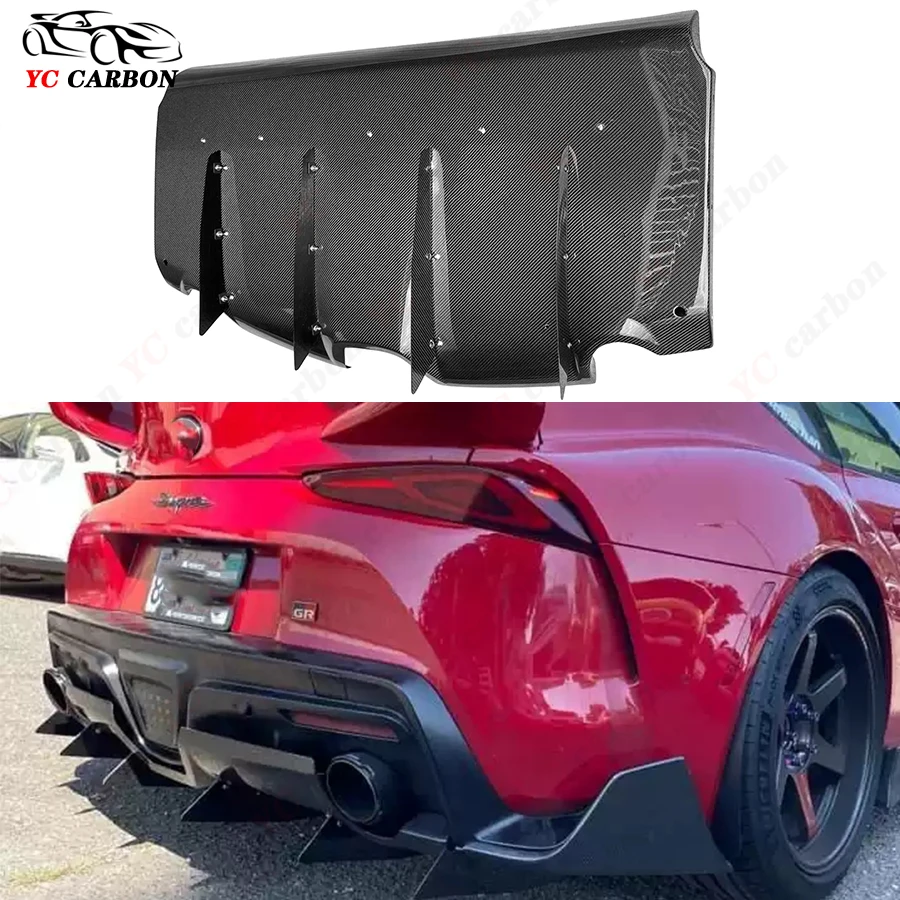 High quality real carbon fiber rear diffuser For Toyota Supra GR A90 A91 MK5 wrap corner chin spoiler lip splitter VRS style