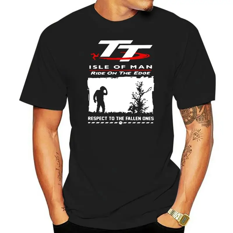 Isle Of Man Tt (Tourist Trophy) White T-Shirt 2024 Carbon Black Mens Round Neck Short Sleeve Shirt Loose Print Coton Tee Shirt