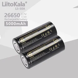 LiitoKala Lii-50A Wies 3,7 V 26650 5000mA akkus Entlader 26650-50A 20A Power batterie für taschenlampe E-werkzeuge