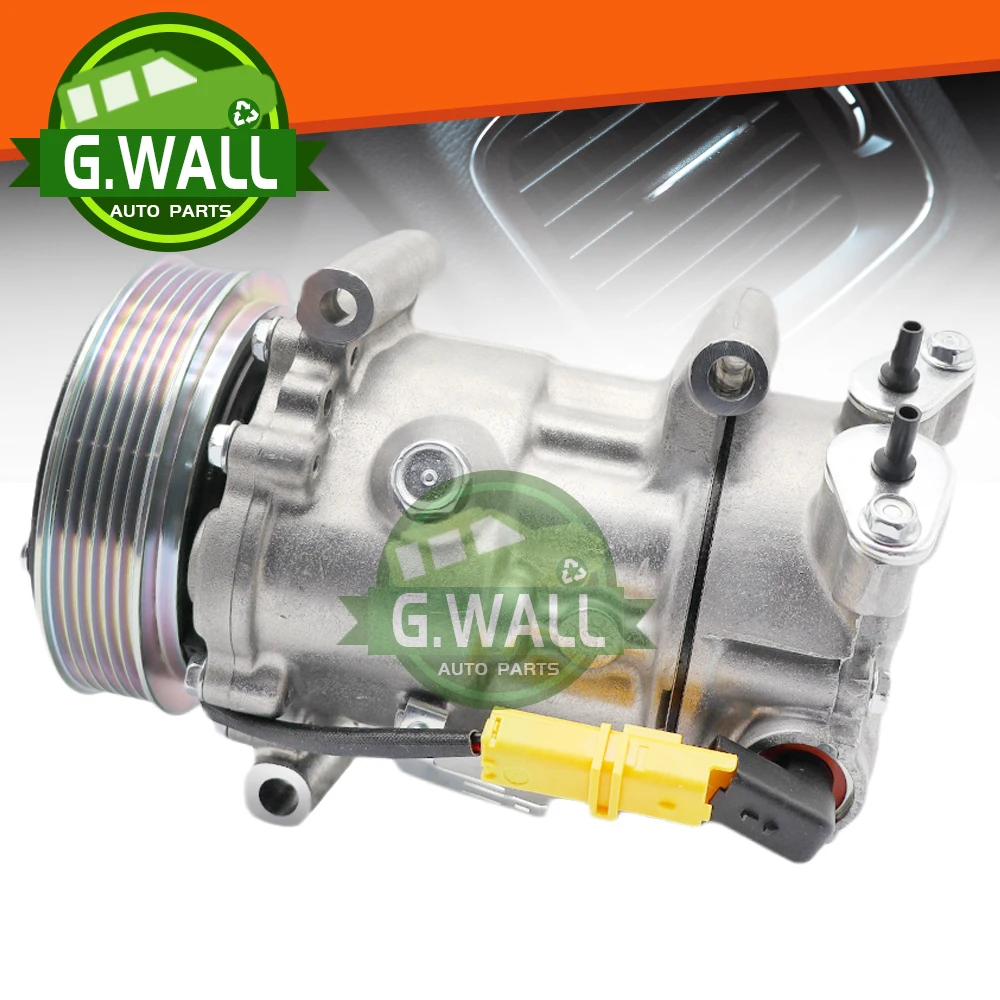 

New AC Compressor For Citroen Berlingo C3 C4 Peugeot 207 208 307 308 508 Partner SD6C12 6453WK 6453QK 9678656080 9822826880
