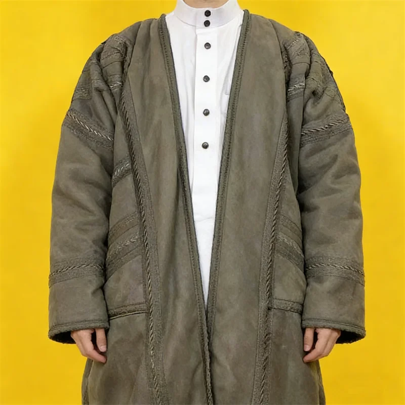 Eid Jubba Thobe Saudi Arab Winter Thick Warm Faux Fur Bisht Men Muslim Kimono Cardigan Long Coat Abaya Dishdasha Islam Clothing