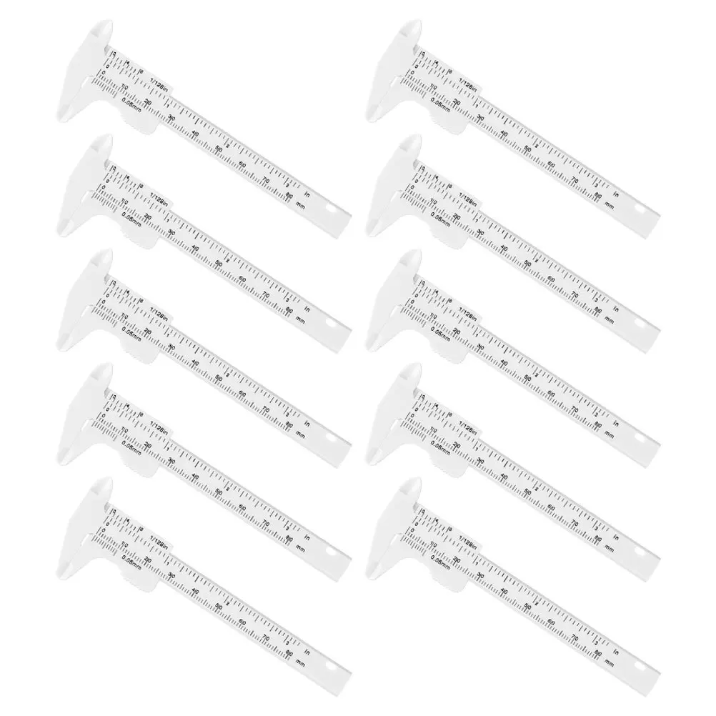 10Pcs Eyebrow Measuring Ruler Plastic Calipers Lightweight Durable Sliding Makeup Tool for Accurate Brow Mapping Facial