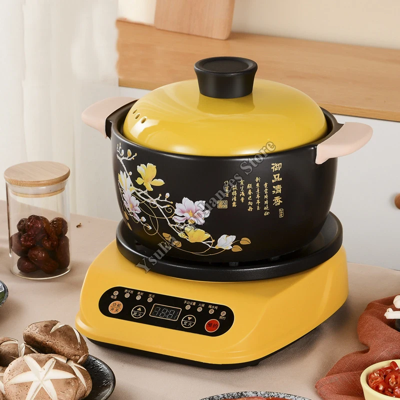 

Slow Cooker Electric Cooker Ceramic Household Automatic Cooker Soup Porridge Split Multifunctional Electric Hot Pot Gift