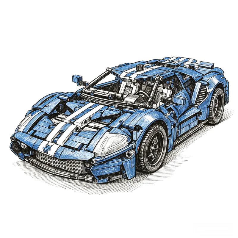 1468Pcs 1:8 Scale Supercar Model Building Blocks Kit DIY Assembly Racing Vehicle Bricks Toy For Adults Birthday Collection Gifts