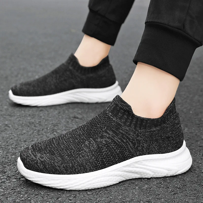 2024 Summer New Men's Shoes with One Step Fabric Upper PVC outsole for Leisure Breathable Dad's Shoes Sports Men's Shoes