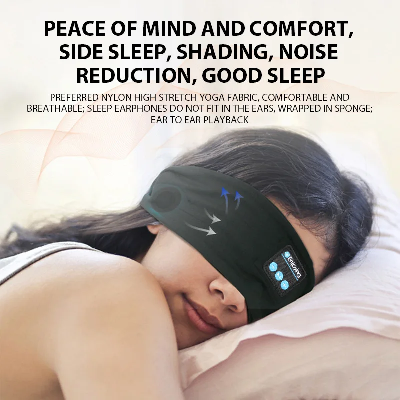 Yoga Hairbands Wireless Bluetooth Headphones Soft Elastic Sports Headbands Sleeping Music Eye Mask Outdoor Sweatband Earphones image 3