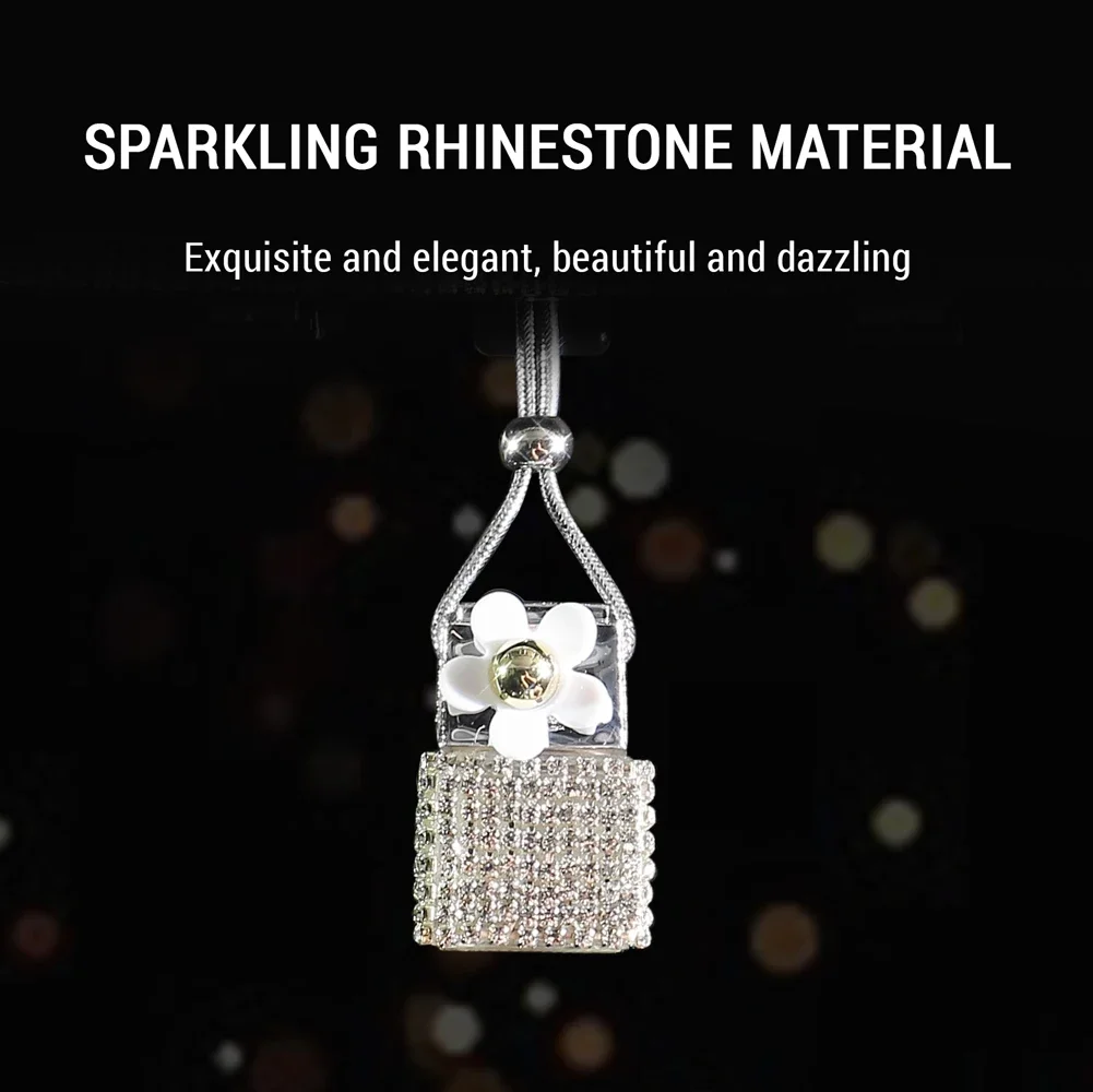 Car Decoration Accessories Rearview Mirror Perfume Hanging Bottle Crystal Auto Rear View Mirror Pendant Decor for Women Ladies - Image 4
