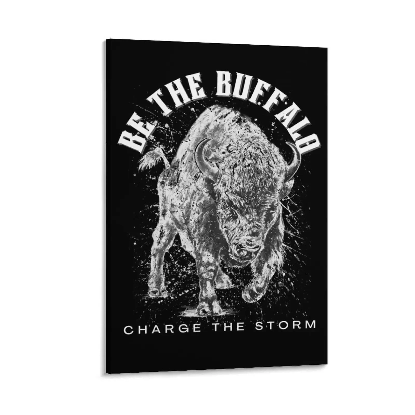 

Be the Buffalo - Charge the Storm Bold Dark Canvas Painting Picture on the wall home decorations japanese room decor