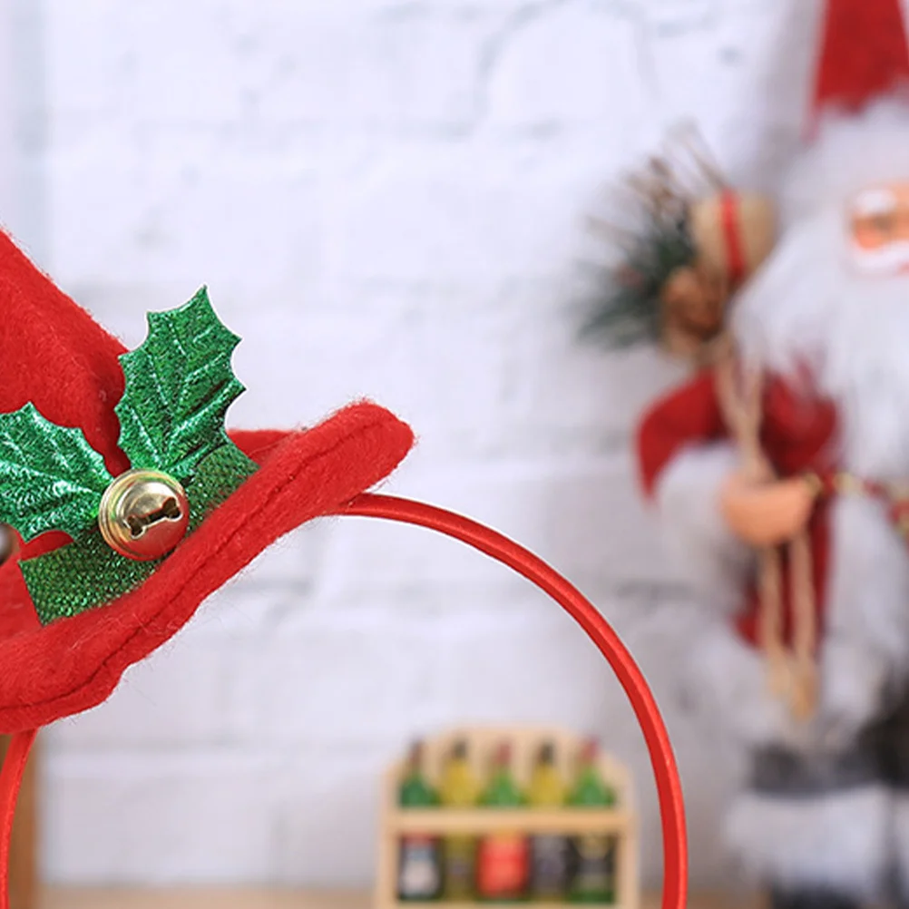 

2Pcs Christmas Hair Hoops Hat Shape Headband Lightweight Creative Headdress Holiday Party Supplies Decoration Hair Hoops