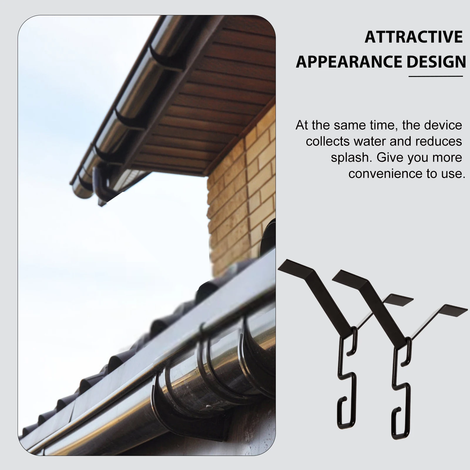 

2 Sets Rain Chain Hook Decorative Cup Gutter Adapter Metal Replacement Chains Parts Waterproof V Shape Easy Installation