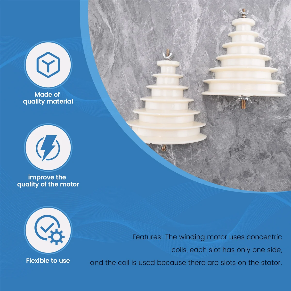 1 Beige 7-Layer 6-Slot Motor Repair Tool Pagoda Motor Winding Mold Single-Phase Universal Micro-Motor Winding Tool-Grocery