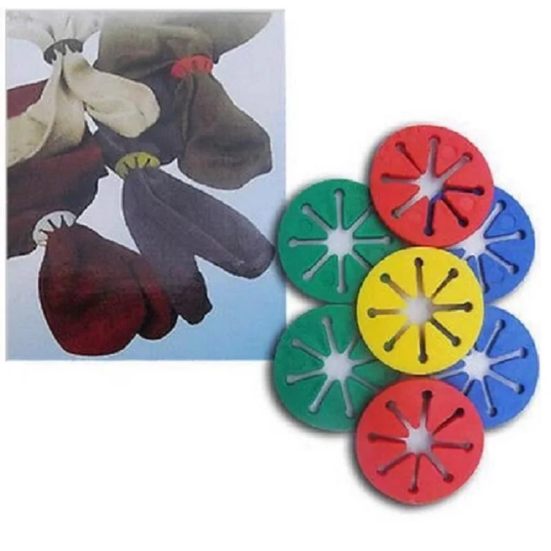 20Pcs Colorful Sock Clips Assorted Holder Rings Multifunctional Laundry Clothes Pegs Organizer for Household Storage
