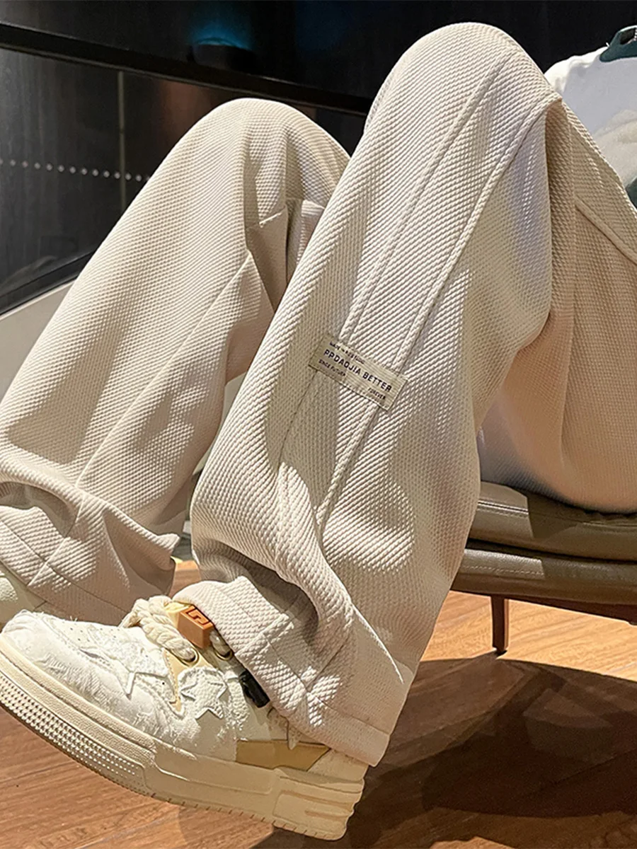 

Модные американские мужские повседневные спортивные брюки прямого кроя, весна-осень, широкие, длинные, плотные спортивные штаны