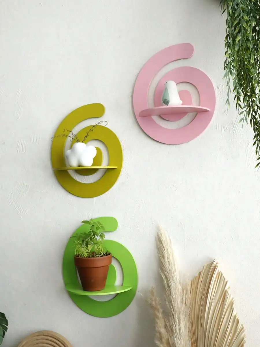 Colorful Wall Mounted Storage Rack Round Floating Wall Rack Decorative Wall Rack Home Decoration And Minimalist Storage Display