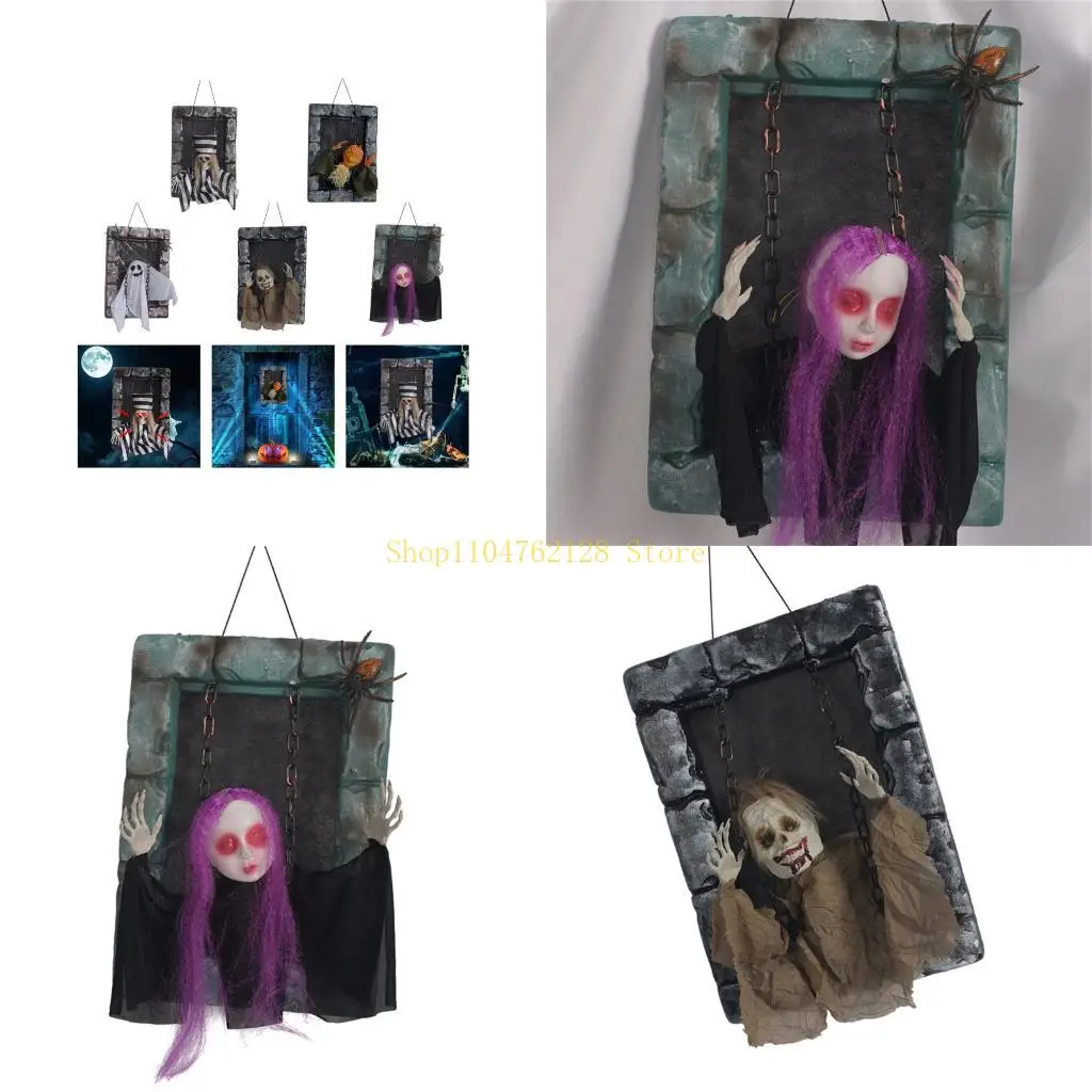 

Голосовое управление светящимися скелетом украшения надгробия встряхивает и излучает звуки скраски для домов с привидениями.