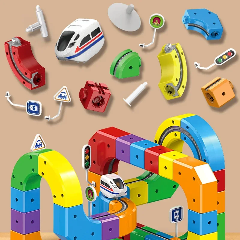 �y�Z�[�����z���@�̋O���L���[�u �q����������p������� DIY �g�ݗ��ău���b�N �}�W�b�N�g���b�N�L���[�u �j�̎q�Ə��̎q�̒a�����v���[���g�p�f�R���[�V����