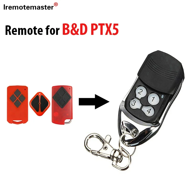 Compatible with PTX5 B&D Tritran Gate Openers BD2/4/5 CAD615/616 TB2/4/5 62730 62733 70241433MHz Rolling Code Remote Control