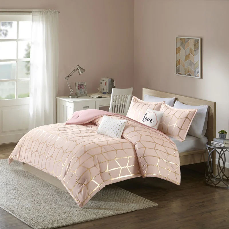 

Full/Queen Metallic Printed Comforter Set