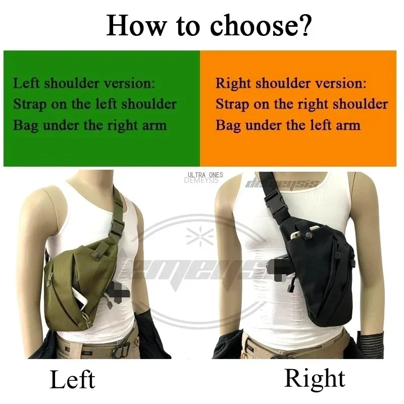 Concealed Carry Tactical Shoulder Holster Chest Pack Crossbody Bags Portable Soft Pistol Holster Case Men\'s Hunting Gun Bag