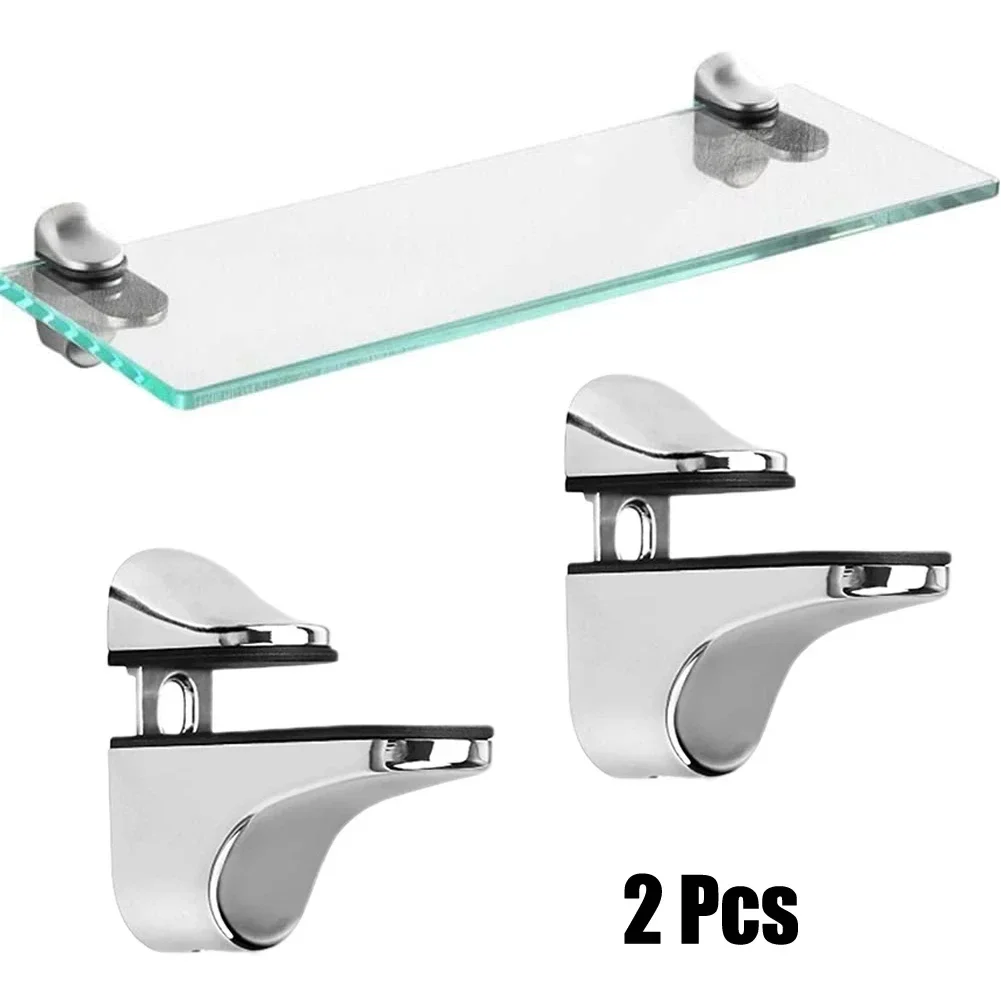 2pcs Adjustable Glass Shelf Holder Clamps Bathroom Support Brackets Shelves Holder For 3-20 Mm Thick Shelf Glass