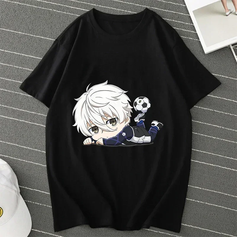 Fashion Blue Lock Print Women T-shirt Harajuku Short Sleeve T Shirt Female Summer Unisex Streetwear Graphic Y2k Clothing Tops