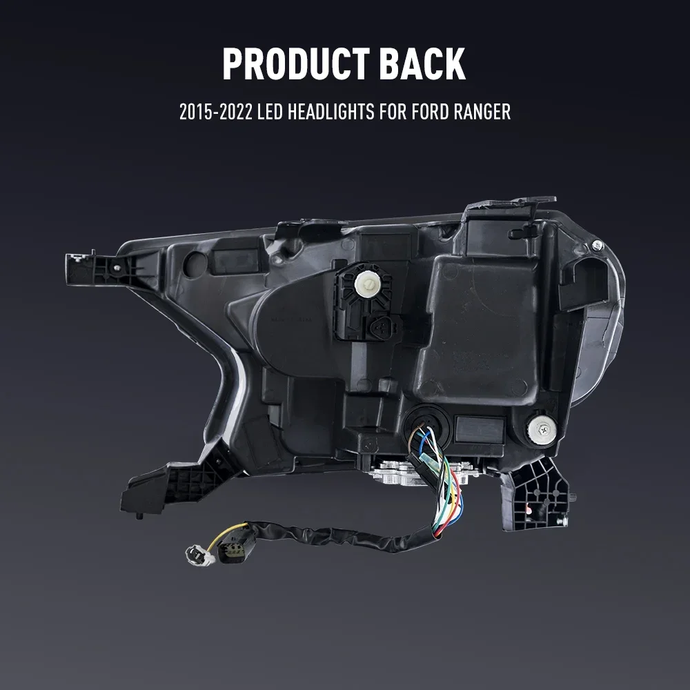 Conjunto de farol de carro led para ford ranger 2015-2022 estilo de carro lâmpada de cabeça luz de ajuste dinâmica drl plug and play faróis