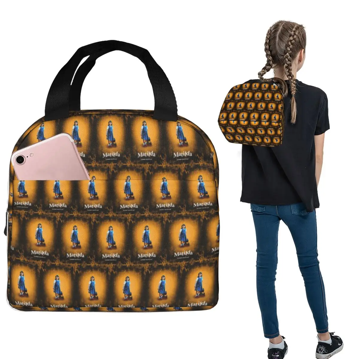 

Roald Dahl's Matilda The Musical Insulated Lunch Bag for Women Kids Portable Food Boxes Thermal Lunch Box Tote