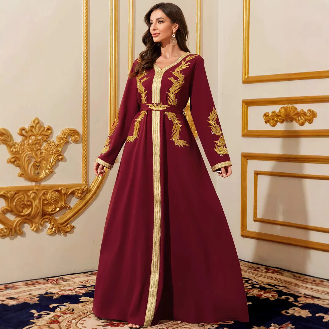 Dubai kaftan vestido feminino renda árabe manga longa moda vestido longo abaya ramadan dubai luxo islâmico elegante