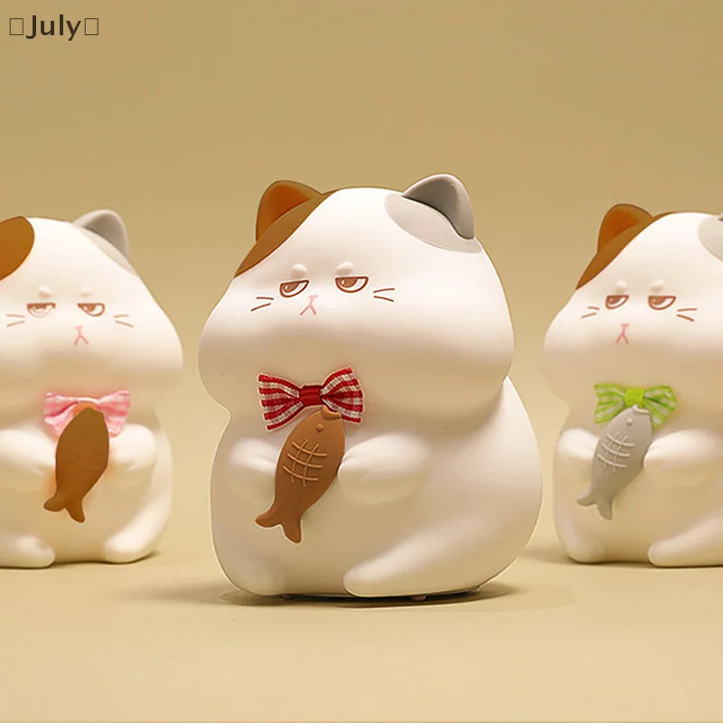 Lampka nocna Greedy Cat USB akumulatorowa ciepła i RGB przedszkole lampka do spania Kawaii bezprzewodowe lampki nocne do wystroju pokoju dziecięcego