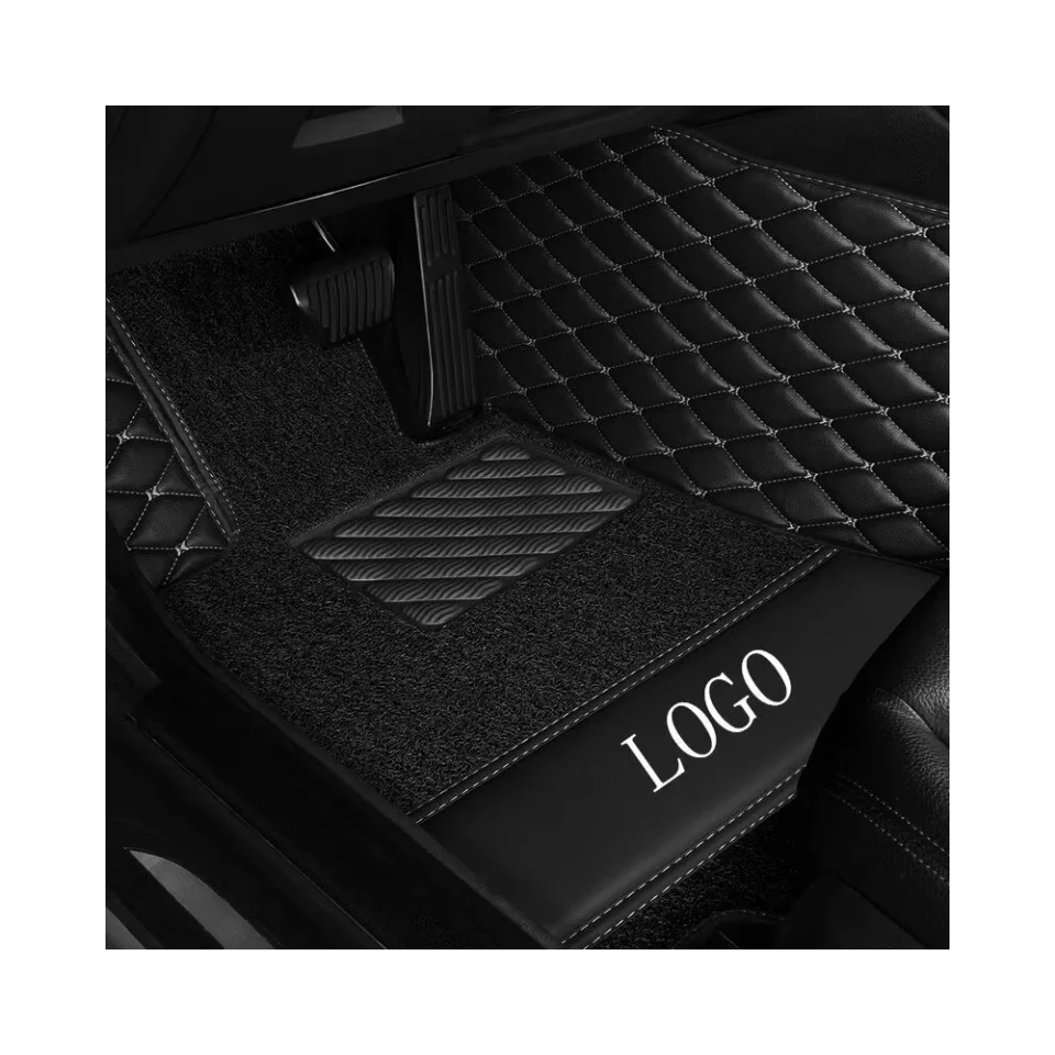 

Custom 4 Pieces Auto Vehicles Waterproof Leather 5d Car Mat Accessories Luxury Diamond 7d Double Car Floor Foot Mats