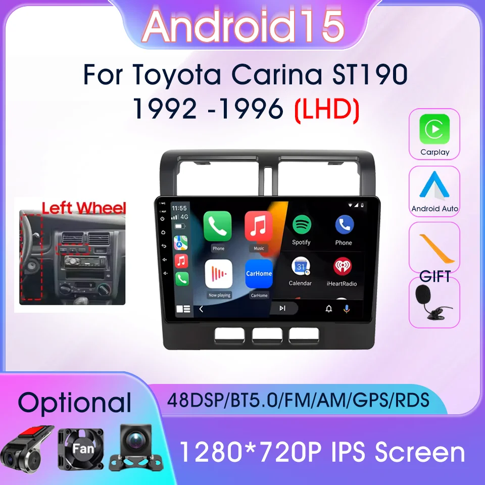 

IPS Screen Head Unit 9 Inch For Toyota Carina ST190 1992-1996 Left-hand Drive Android Auto Multimedia Player Carplay GPS Radios