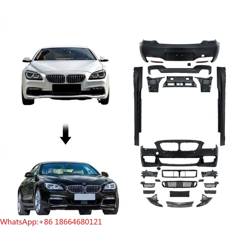 M-Tech Style Conversion Body Kit Direct Fit Front Rear Bumper Side Skirts Grille for  6 Series F06 F12 F13 2011-2018