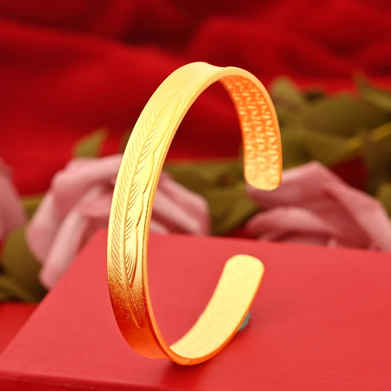 New Women's Feather Bracelet Simple Net Red Wind Imitation Sand Blasting Texture Ladies' Bracelet