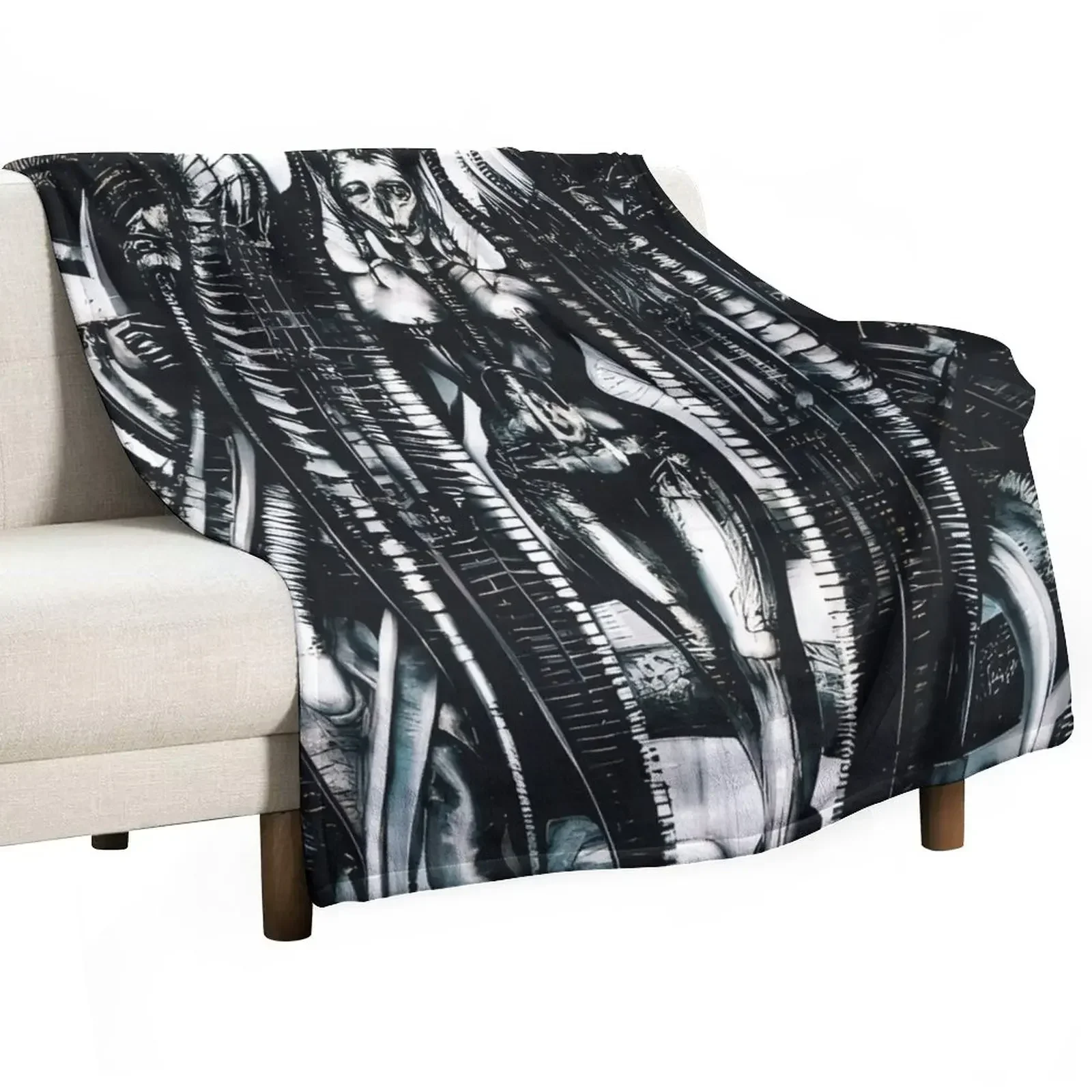 

HR Giger Lilith Steampunk Throw Blanket Nap Plaid on the sofa Blankets