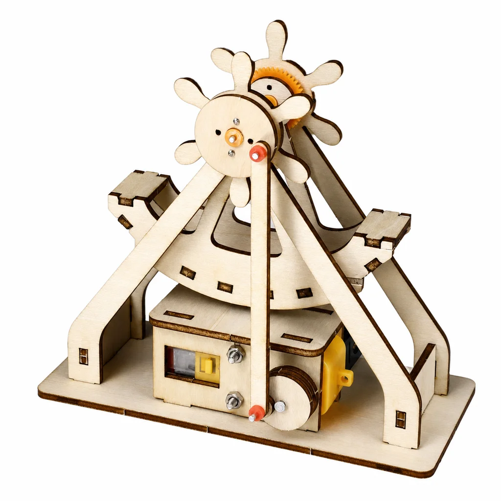 DIY Wooden Pirate Ship Model STEM Science Experiment Kits for Kids Physics Learning Educational Toy School Teaching Aids Kit Set