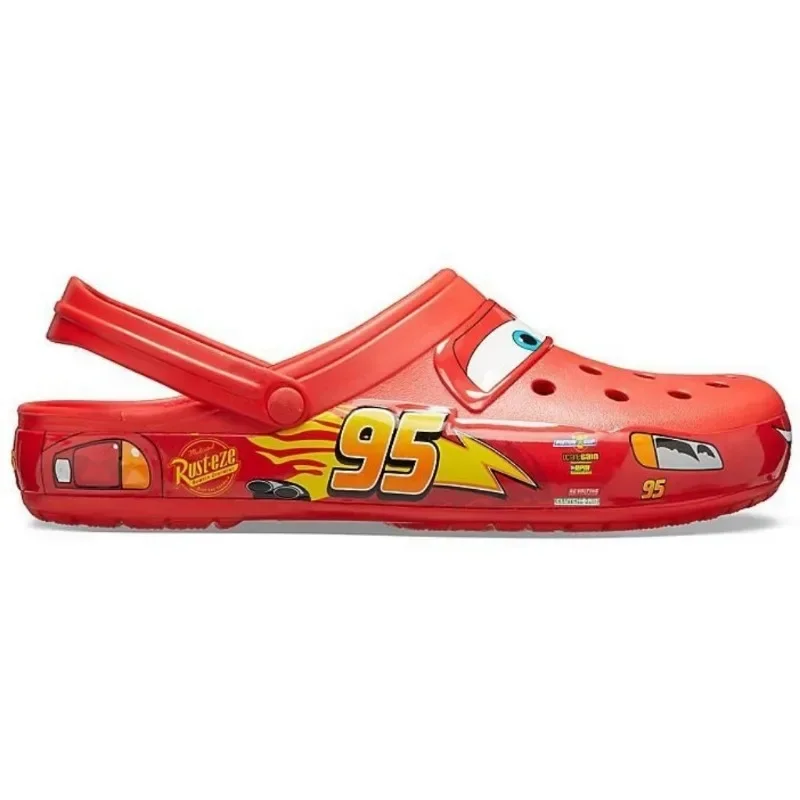 Disney Lightning McQueen Cartoon Baotou Sandals Cartoon Cute Personality Children\'s Anti-Slip Slippers Couple Beach Crocs