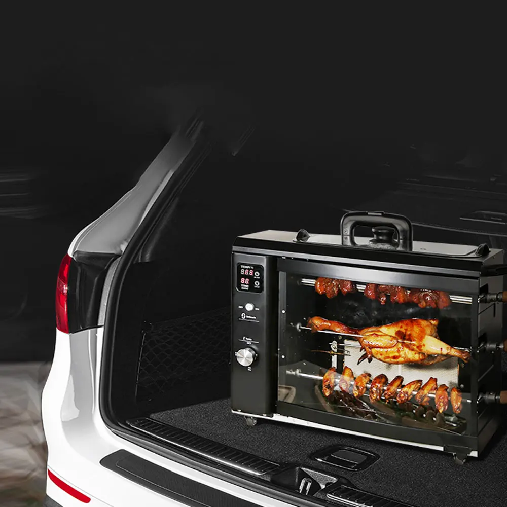 Barbecue portatile da campeggio Barbecue all'aperto Grill forno a Gas domestico forno a Gas rotante automatico forno a Gas multifunzione