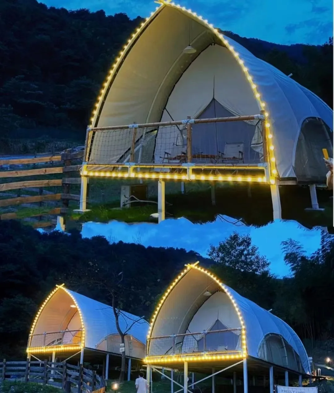 Modern Waterproof PVC Tarpaulin Luxury Glamping Tent For Outdoor Hotel Resort