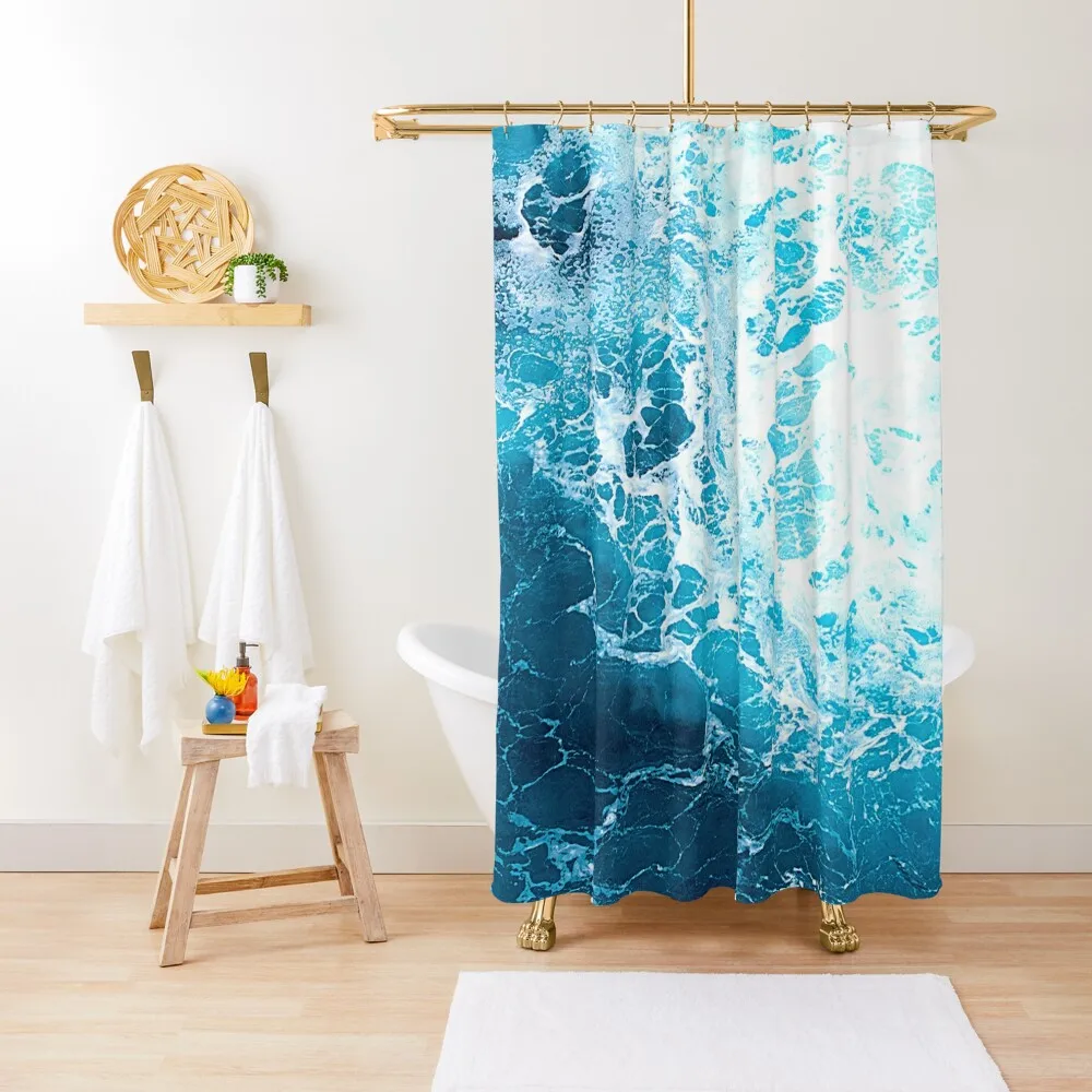 

Blue Ocean Waves Shower Curtain Bathroom Showers Shower Bath Waterproof Bathroom Shower Bathroom For Curtain