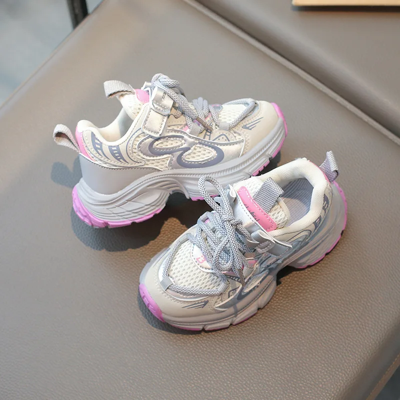 Sneakers per bambini scarpe sportive traspiranti primaverili autunnali per ragazze moda antiscivolo versatili scarpe da Tennis causali per bambini