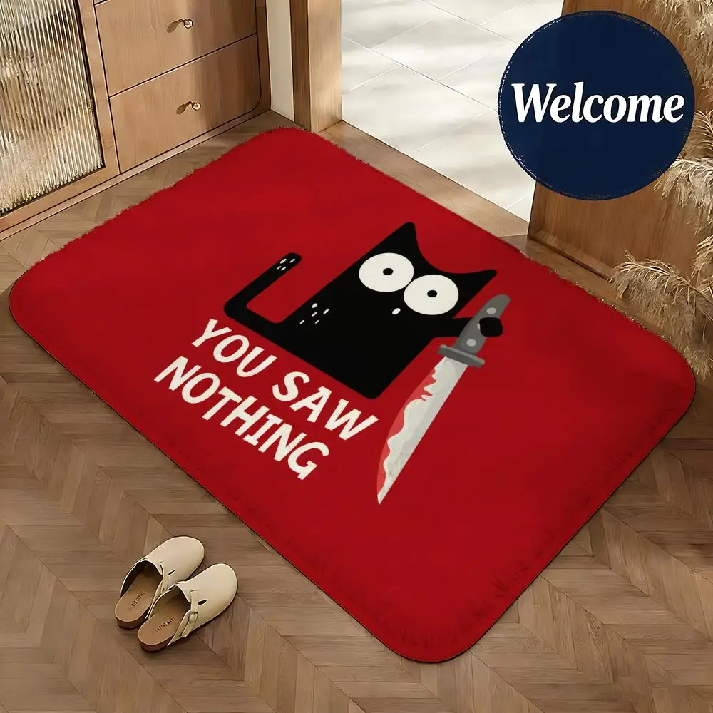 Killer Cat Mat Floor Mat Non-Slip Absorbent Doormat Bathroom Bedroom Home Decor Rug