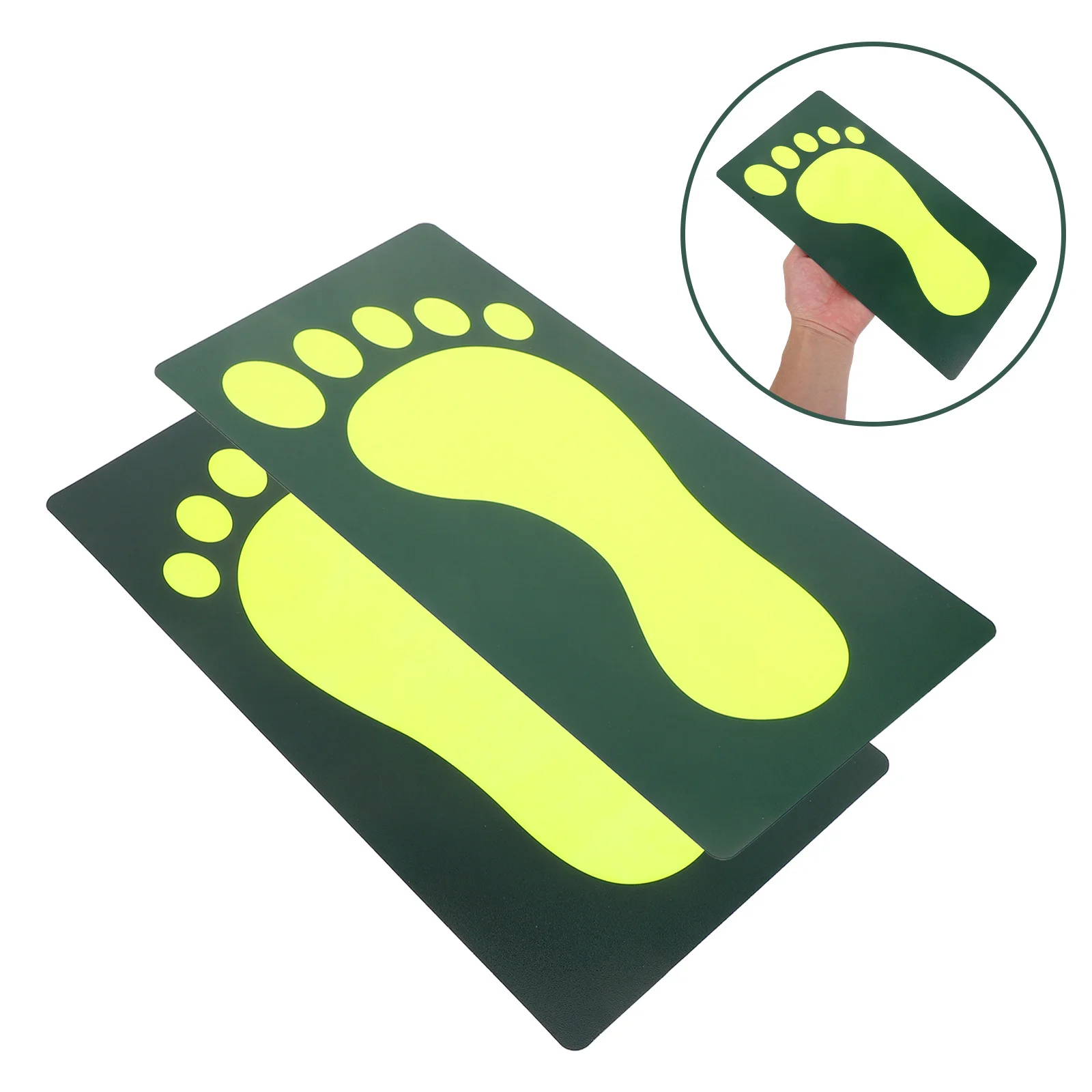 12 Uds. Pegatinas luminosas nocturnas para suelo con huella, pegatinas autoadhesivas de Pvc impermeables para evacuación, marcadores de seguridad antideslizantes para
