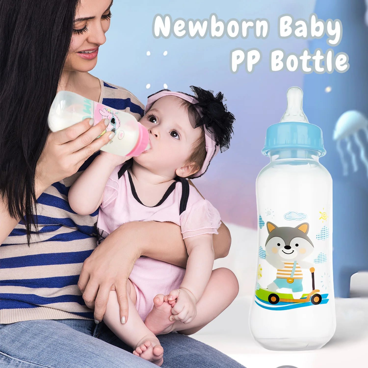 Portable Breastfeeding Nursing Bottle BPA Free Baby Nursing Feeder Juice Bottle PP Material 0-36 Months Baby Available