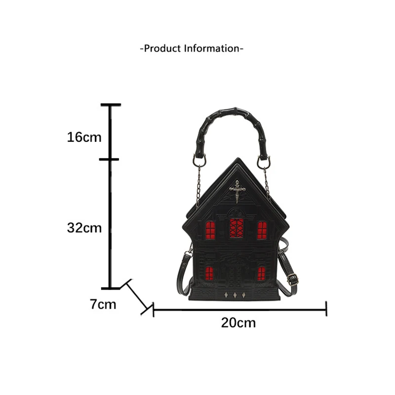 Готическая сумка через плечо с замком, 3D сумка-мессенджер в форме дома, креативный дизайн, сумка для Хэллоуина, модная уникальная женская сумка с принтом