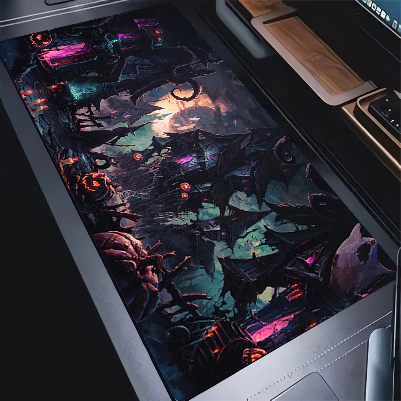 

Gaming Extended Mouse Pad Gamer PC Computer Terror Halloween Night Keyboard Pad Desk Mouse Mat Offices Interior Accessories Rug