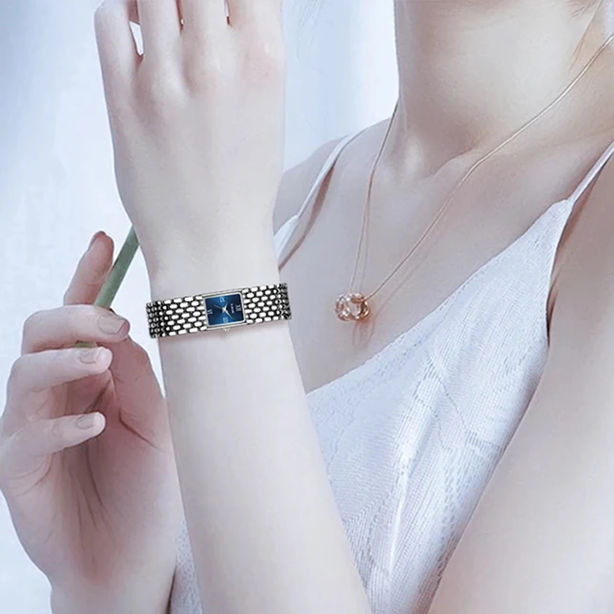 LIGE 2026 موضة جديدة ساعة نسائية هدايا فاخرة ساعة نسائية مقاوم للماء عادية الهاتفي حزام ناقل من الفولاذ ساعة للنساء reloj de mujer #6