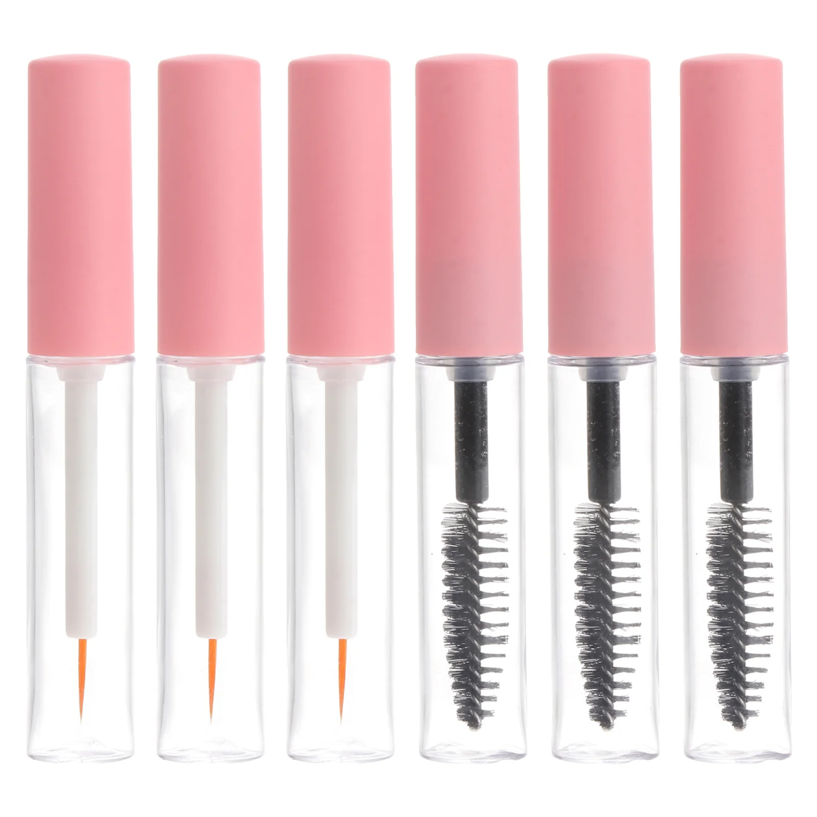 6 pçs tubo de rímel garrafa varinha de cílios pequena sombra ponta forro recipiente transparente leve recarregável armazenamento